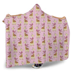 Giraffe With Scarf Pattern Print Hooded Blanket