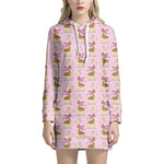 Giraffe With Scarf Pattern Print Hoodie Dress