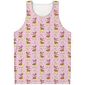 Giraffe With Scarf Pattern Print Men's Tank Top