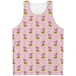 Giraffe With Scarf Pattern Print Men's Tank Top