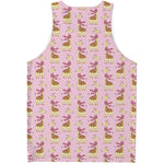 Giraffe With Scarf Pattern Print Men's Tank Top