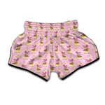Giraffe With Scarf Pattern Print Muay Thai Boxing Shorts