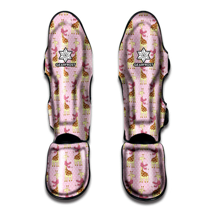 Giraffe With Scarf Pattern Print Muay Thai Shin Guard