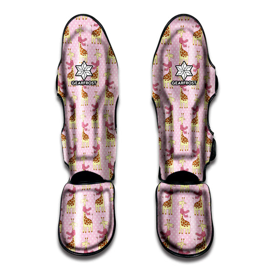 Giraffe With Scarf Pattern Print Muay Thai Shin Guard
