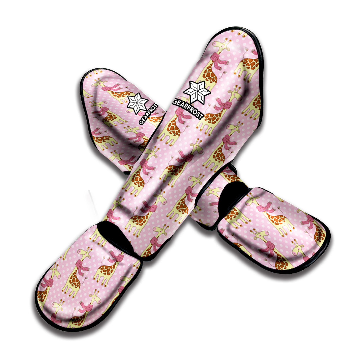 Giraffe With Scarf Pattern Print Muay Thai Shin Guard