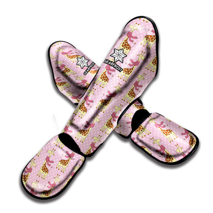 Giraffe With Scarf Pattern Print Muay Thai Shin Guard