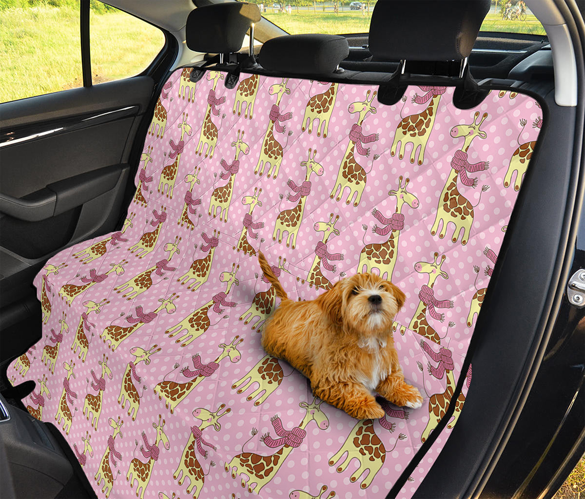 Giraffe With Scarf Pattern Print Pet Car Back Seat Cover