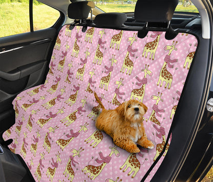 Giraffe With Scarf Pattern Print Pet Car Back Seat Cover