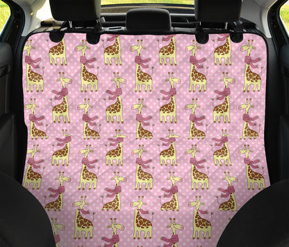 Giraffe With Scarf Pattern Print Pet Car Back Seat Cover