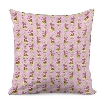 Giraffe With Scarf Pattern Print Pillow Cover