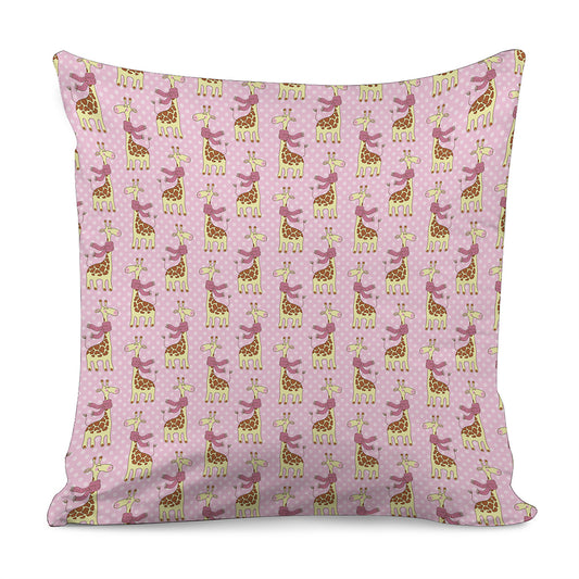 Giraffe With Scarf Pattern Print Pillow Cover
