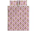 Giraffe With Scarf Pattern Print Quilt Bed Set