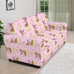 Giraffe With Scarf Pattern Print Sofa Cover