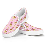 Giraffe With Scarf Pattern Print White Slip On Shoes