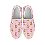 Giraffe With Scarf Pattern Print White Slip On Shoes