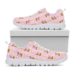 Giraffe With Scarf Pattern Print White Sneakers