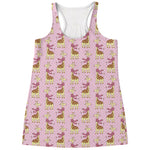 Giraffe With Scarf Pattern Print Women's Racerback Tank Top