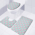 Girly Cat With Glasses Pattern Print 3 Piece Bath Mat Set