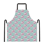 Girly Cat With Glasses Pattern Print Apron