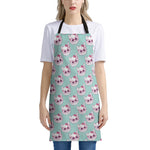 Girly Cat With Glasses Pattern Print Apron
