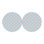 Girly Cat With Glasses Pattern Print Car Coasters