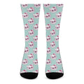 Girly Cat With Glasses Pattern Print Crew Socks