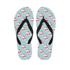 Girly Cat With Glasses Pattern Print Flip Flops