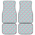 Girly Cat With Glasses Pattern Print Front and Back Car Floor Mats