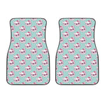 Girly Cat With Glasses Pattern Print Front Car Floor Mats