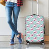 Girly Cat With Glasses Pattern Print Luggage Cover