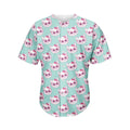 Girly Cat With Glasses Pattern Print Men's Baseball Jersey