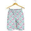 Girly Cat With Glasses Pattern Print Men's Shorts