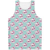 Girly Cat With Glasses Pattern Print Men's Tank Top