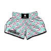 Girly Cat With Glasses Pattern Print Muay Thai Boxing Shorts