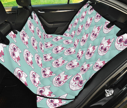 Girly Cat With Glasses Pattern Print Pet Car Back Seat Cover