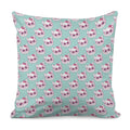 Girly Cat With Glasses Pattern Print Pillow Cover