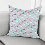 Girly Cat With Glasses Pattern Print Pillow Cover