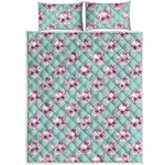 Girly Cat With Glasses Pattern Print Quilt Bed Set