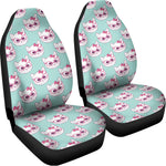 Girly Cat With Glasses Pattern Print Universal Fit Car Seat Covers