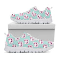 Girly Cat With Glasses Pattern Print White Running Shoes