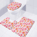 Girly Elephant And Hamsa Pattern Print 3 Piece Bath Mat Set