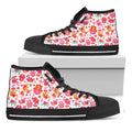 Girly Elephant And Hamsa Pattern Print Black High Top Sneakers