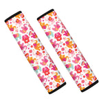 Girly Elephant And Hamsa Pattern Print Car Seat Belt Covers