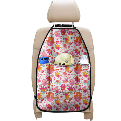 Girly Elephant And Hamsa Pattern Print Car Seat Organizers