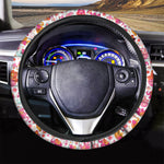 Girly Elephant And Hamsa Pattern Print Car Steering Wheel Cover