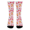 Girly Elephant And Hamsa Pattern Print Crew Socks