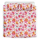 Girly Elephant And Hamsa Pattern Print Duvet Cover Bedding Set