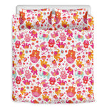 Girly Elephant And Hamsa Pattern Print Duvet Cover Bedding Set