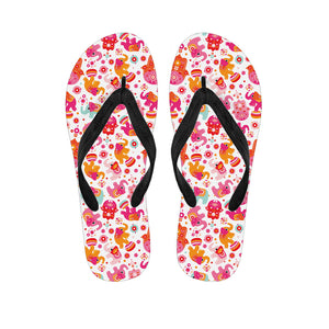 Girly Elephant And Hamsa Pattern Print Flip Flops