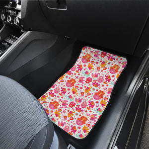 Girly Elephant And Hamsa Pattern Print Front and Back Car Floor Mats